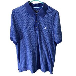 Banana Republic Men's Polo Shirt L Blue Diamond Pattern Elephant Logo